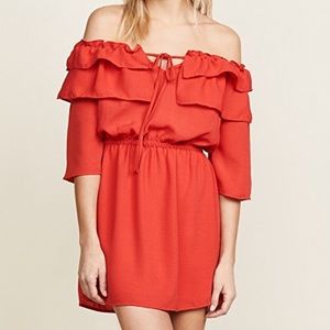Jack “Bowser dress”.  Red off the shoulder dress